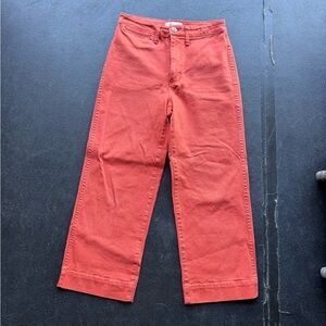 Madewell Terracotta Wide-Leg Pants